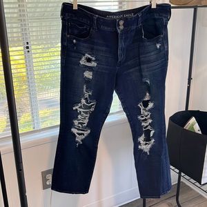 American Eagle jeans 360 super stretch size 18. Dark denim